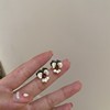 Goods, enamel, fashionable earrings, Korean style, silver 925 sample, french style, flowered