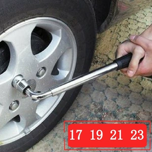 Tire wrench set for car repair, tire removal and installation, L-shaped 3-piece set, retractable