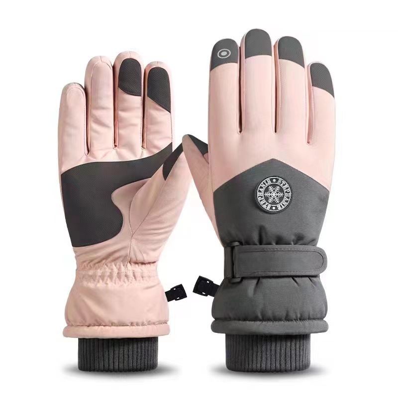 Nuevos guantes de esquí de invierno para hombres y mujeres al aire libre ciclismo impermeable antideslizante pantalla táctil cálido forro polar engrosado transfronterizo al por mayor
