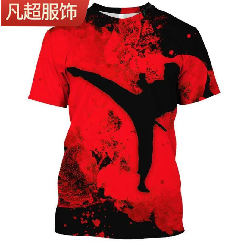 3D Taekwondo Judo Print Fashion Sport Men's Summer Gym Costume Harajuku T-Shirt Cool Top