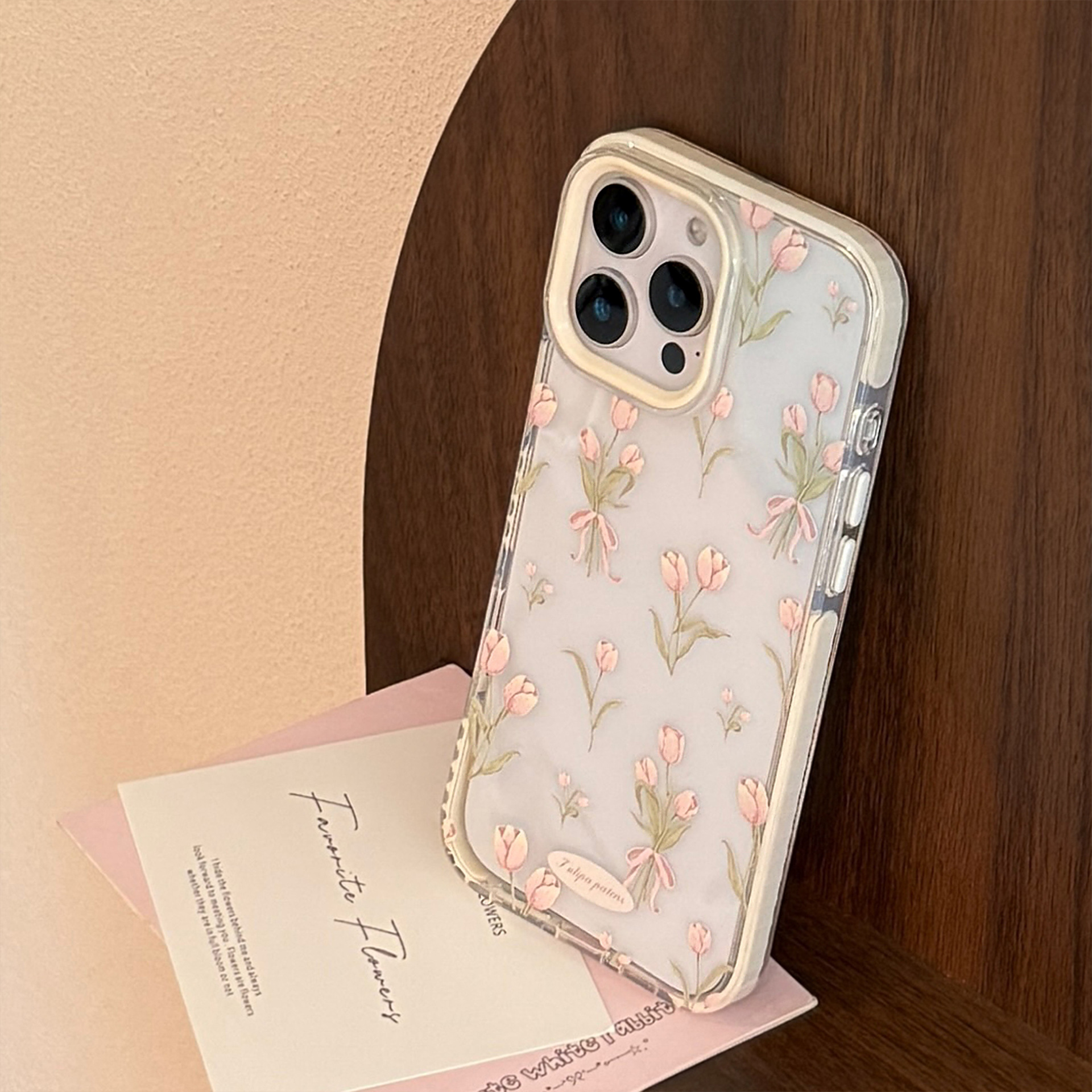 Tulipanes simples y frescos para Apple 16ProMax funda para teléfono móvil 15Pro Transparente 14/13 Girl Heart 15