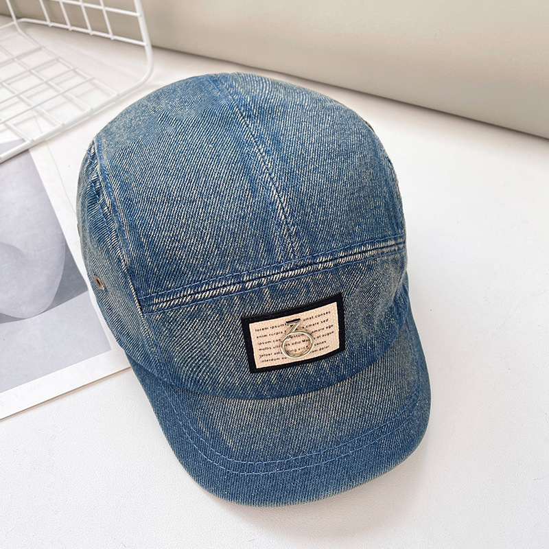 Gorra de béisbol de mezclilla lavada retro para niños, sombrero de hip-hop de ala corta de todo fósforo japonés, diseño de nicho, gorra de visera para hombres