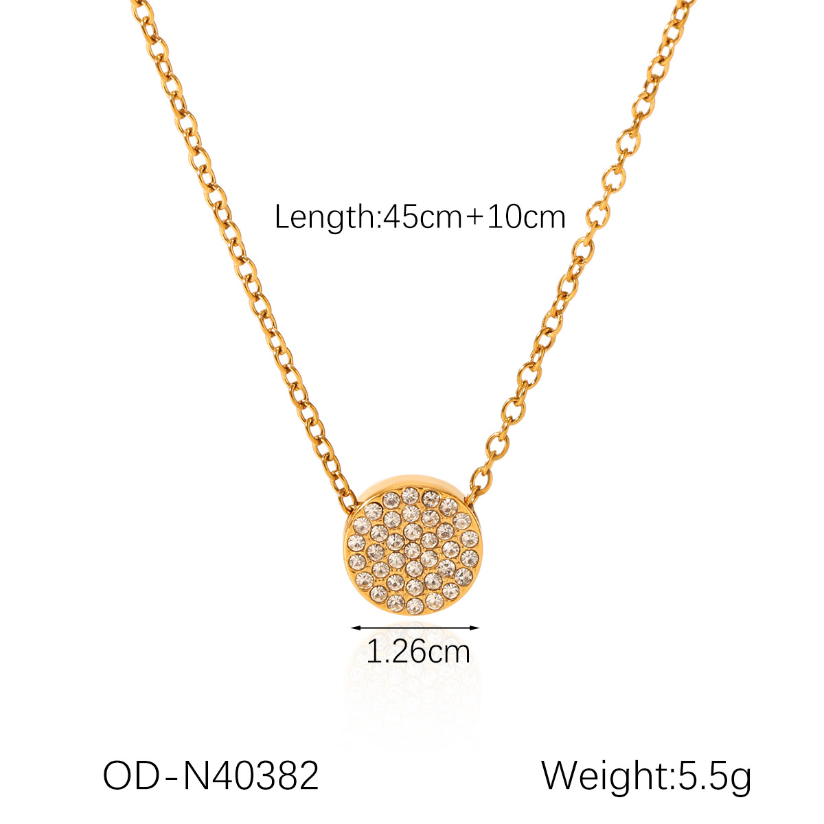 Titanium Steel Material Wholesale Jewelry Retro Classic Style Star Moon Water Droplets Titanium Steel 18K Gold Plated Cable Chain Pendant Necklace