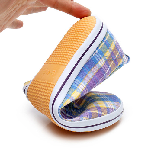 Lu Thai mother's shoes are soft and lightweight tendon bottom plaid shoes for middle-aged and elderly people in summer, one-legged work and casual women's shoes.