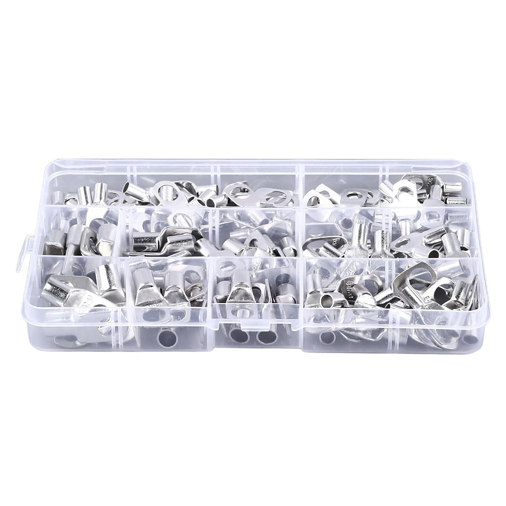 跨境批发 130pcs盒装 铜鼻子冷压窥口接线端子铜线耳电缆压接端子