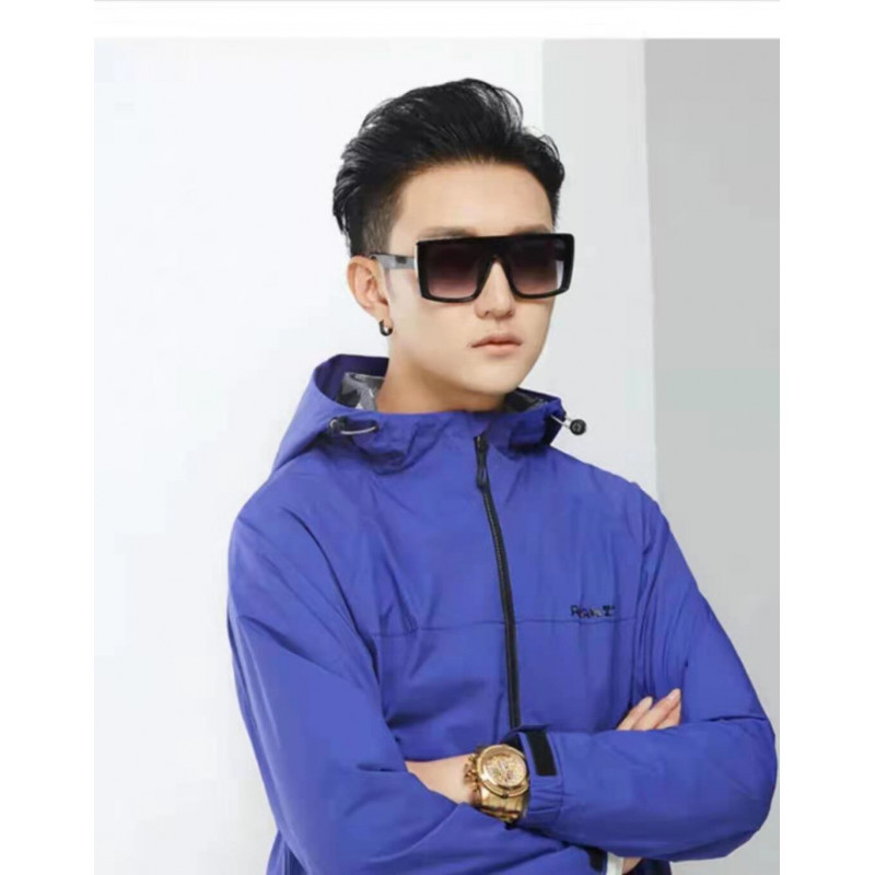 Ds Same Style Men's Hooded Light Outdoor Jacket, Windproof, Waterproof, Breathable Softshell Jacket, Trendy Casual Workwear Jacket