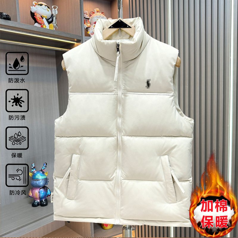 Waterproof Cotton Vest Winter Thickeneded Warm Sleeveless Cotton Coat Men's Embroidered Fashion Couple Casual Sports Vest Vest Waterproof Cotton Vest Winter Thickeneded Warm Sleeveless Cotton Coat Men's Embroidered Fashion Couple Casual Sports Vest Vest