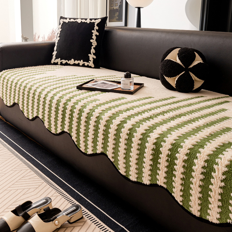 Cojín de sofá de lujo ligero de alta calidad, cojín de invierno de peluche, cojín recto, cubierta de sofá universal, toalla de invierno