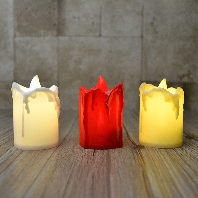 Fábrica de luz directa núcleo integrado lágrimas LED vela electrónica creativa cumpleaños boda artesanía vela lámpara al por mayor