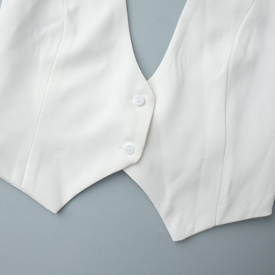 Áo vest nữ cổ V đeo cổ hở lưng dáng ngắn gợi cảm — Màu cà phê, Màu trắng, Màu đen chi tiết 15