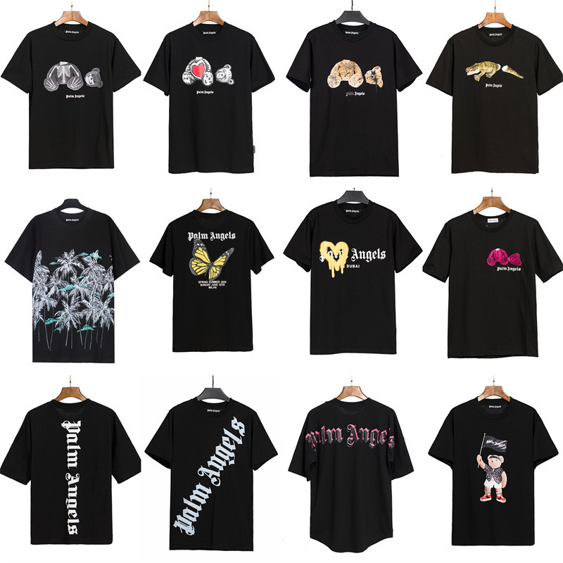 Correct Version Palm Angel Angels Cross-Border Splash Letter Print Round Neck Short-Sleeved Loose Ready-Made T-Shirt