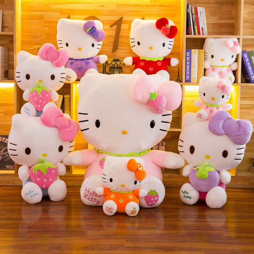 Cartoon kt cat doll Amazon cross-border plush toy wholesale strawberry angel kitty doll birthday gift