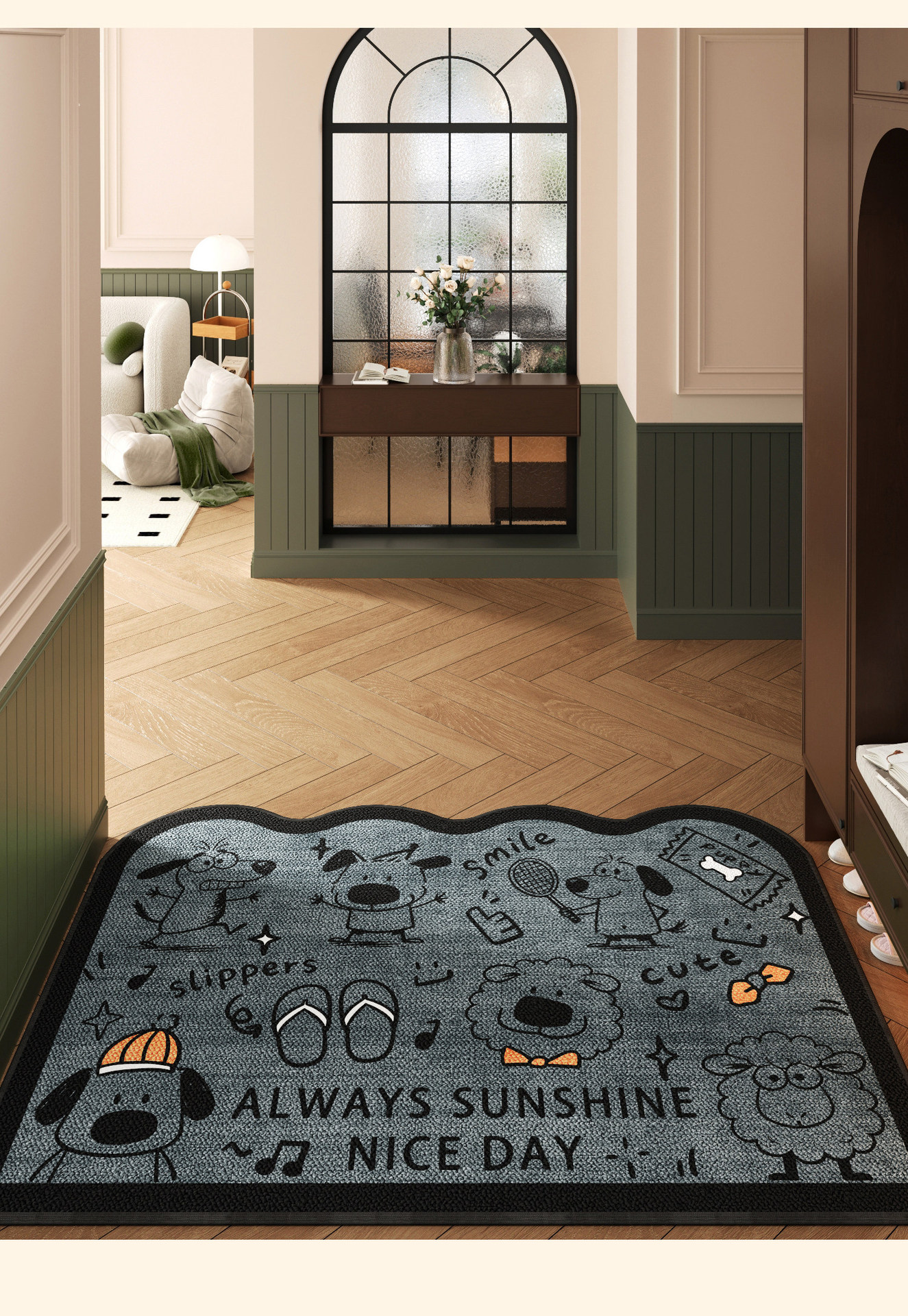 Entrance Door Mat 2026 New Cartoon Style Entrance Foot Mat for Home Use, Non-Slip and Dirt-Resistant Outdoor Carpet