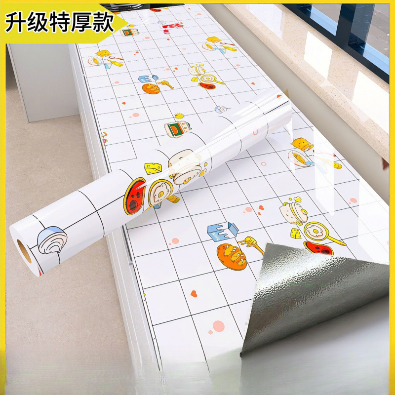 厚みのあるキッチン防水および耐油ステッカー耐火性および耐高温性引き出しキャビネットストーブ改修防湿デスクトップ壁紙|undefined