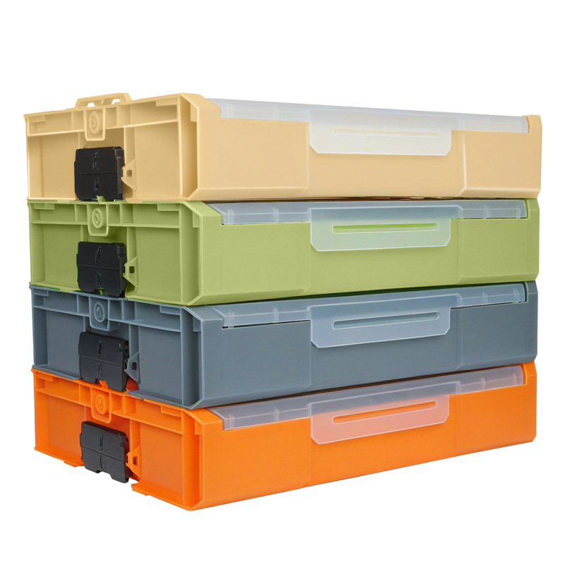 Caja de almacenamiento multifuncional de ins de bosque verde que puede apilar artículos diversos para el hogar combinado caja de piezas de hardware caja de acabado de plástico
