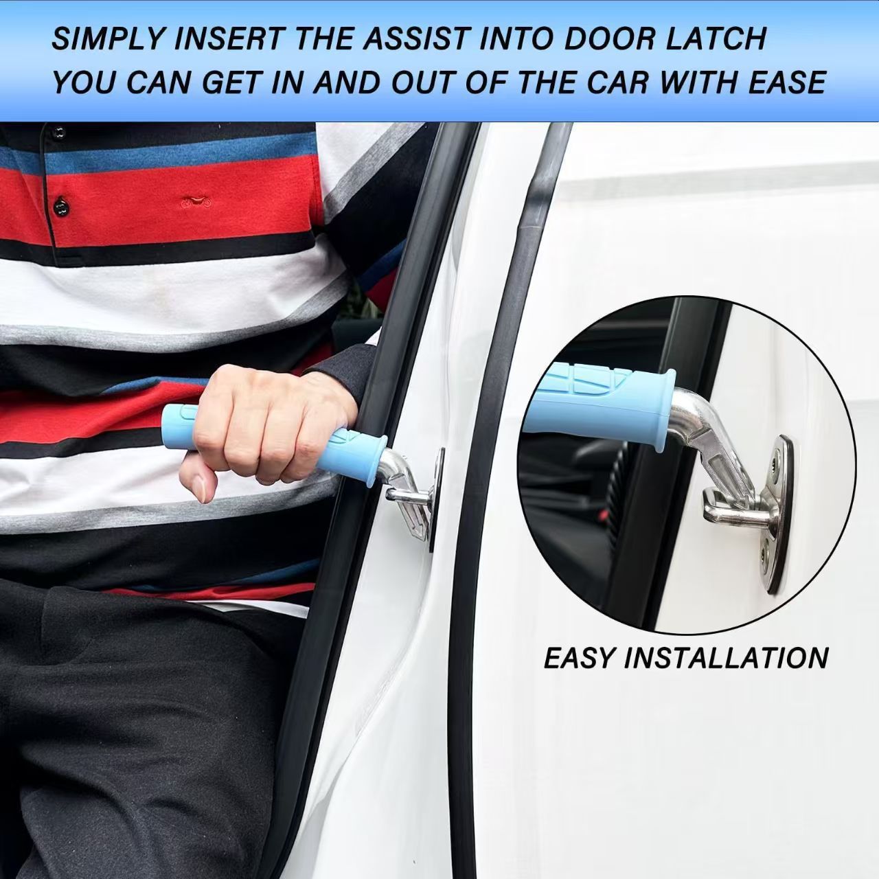 Car Handle Assist Device for Elderly, Portable Vehicle Support Handle, Safety Grab Bar, Hammer Tool