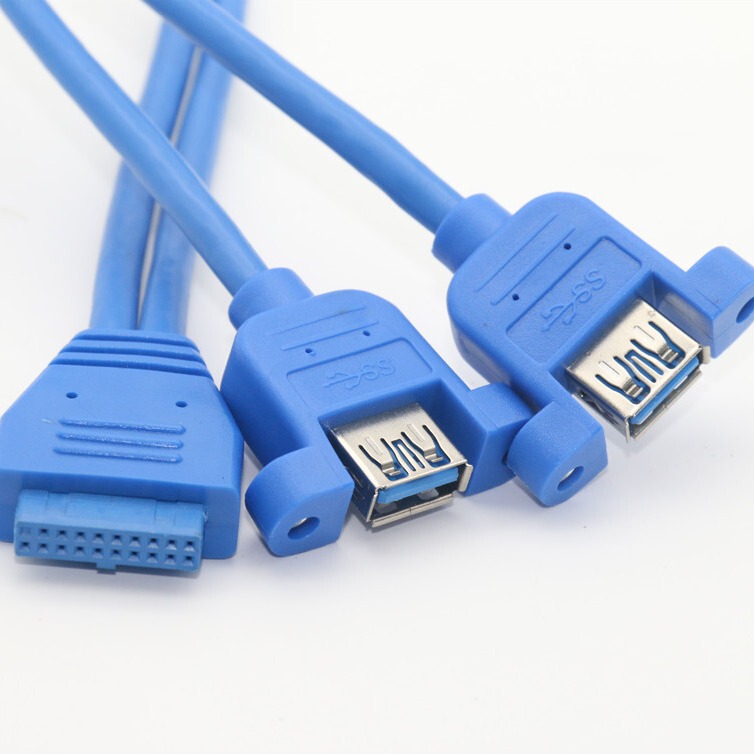20pin motherboard to usb3.0 double usb master with ears 20pin to USB3.0 chassis rear baffle line
