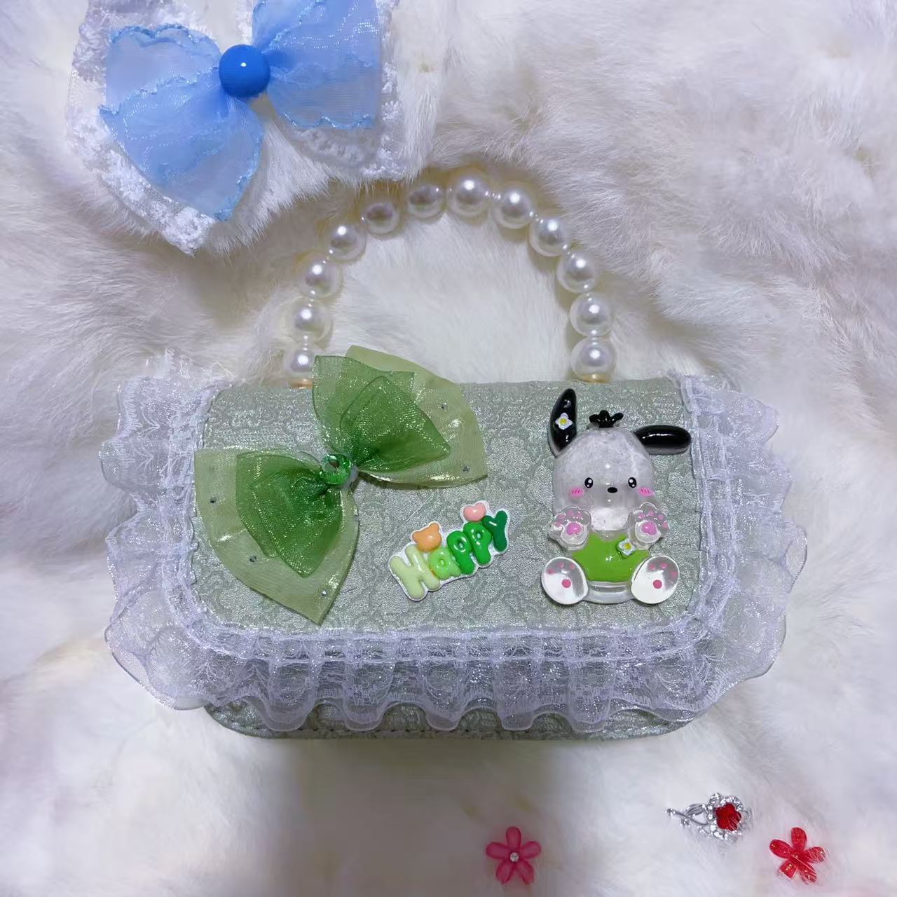 Bagos de perlas para niños 2024 nuevos bolsos para niños bolsos de mochila de niñas bolsos accesorios de princesa bolsos de viento de fragancia