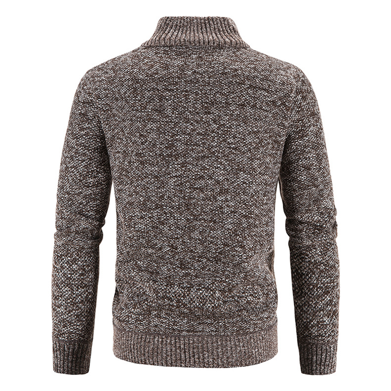 Cardigan tricoté pour hommes, veste à col montant en peluche, à la mode, pull ample, nouvelle collection automne et hiver_voghion.com