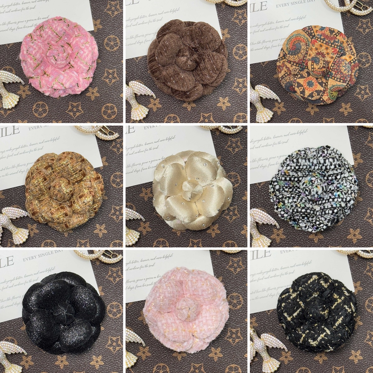 Original High-end Small Fragrant Style Nibu Style Flower Brooch New Maillard Camellia Pin Accessories Corsage Women