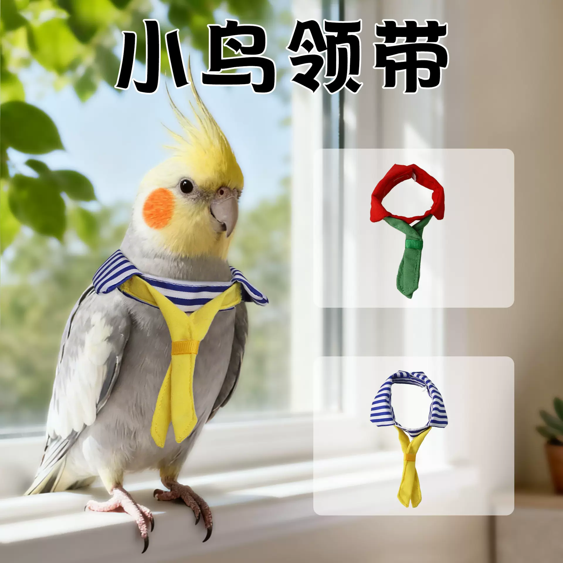 宠物小鸟领带 小太阳牡丹玄凤鹦鹉鸟类装饰领结小宠用品跨境