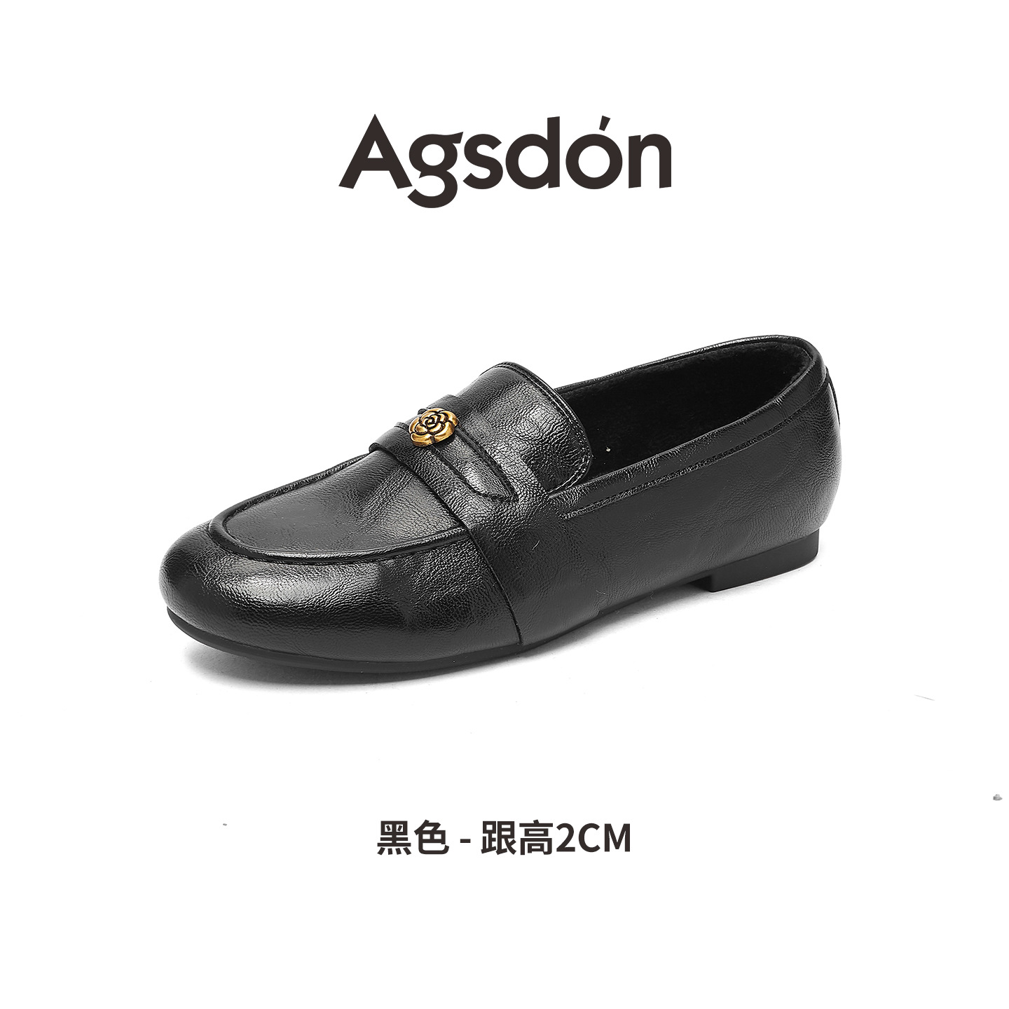 Augusto Lion negro Lefour zapatos para mujeres 2025 nuevo invierno británico zapatos de cuero pequeños con un zapato de pelo de lana