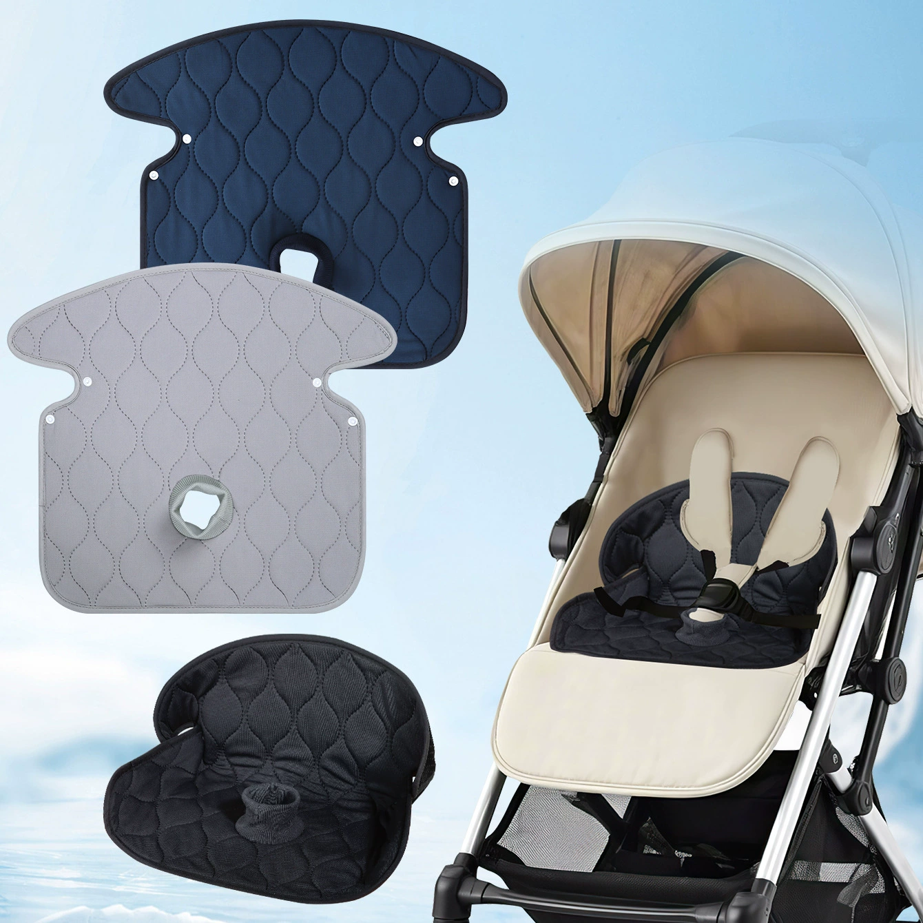 Amazon трансграничная поставка детская коляска портативная подушка для обеденного стула водонепроницаемая и грязеотталкивающая подушка для детского сиденья дышащая