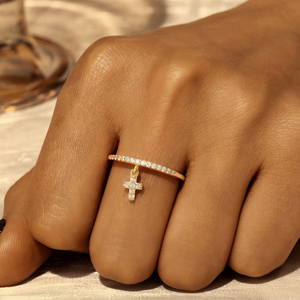 1g Weight Zircon Inlay Material Charm Rings, Rings Classification 7 Ring Size 1 Piece Quantity Wedding, Date, Engagement Occasion 925 Sterling Silver Material Cross, Star, Heart Shape Pattern All Seasons Season Women's Gender Inlay Design Simple Style Style Gold Color 925 Sterling Silver Zircon Cross Star Heart Shape Charm Rings Rings 925 Sterling Silver Rings 15
