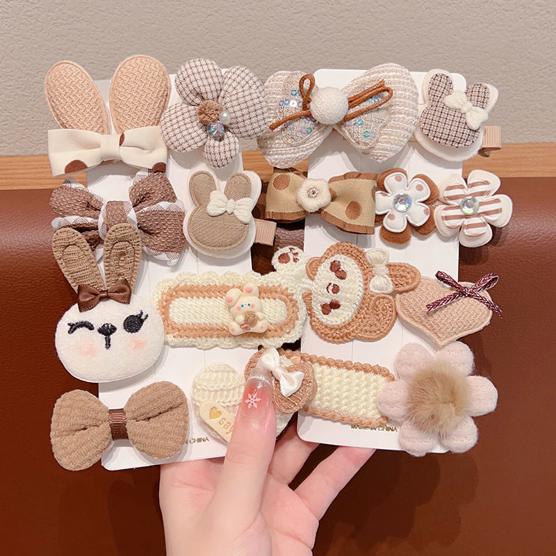 Horquilla para niños de color café con leche, clip de pelo de tela completamente cubierto para bebés, niña, bebé lindo, sin dañar la horquilla, tocado