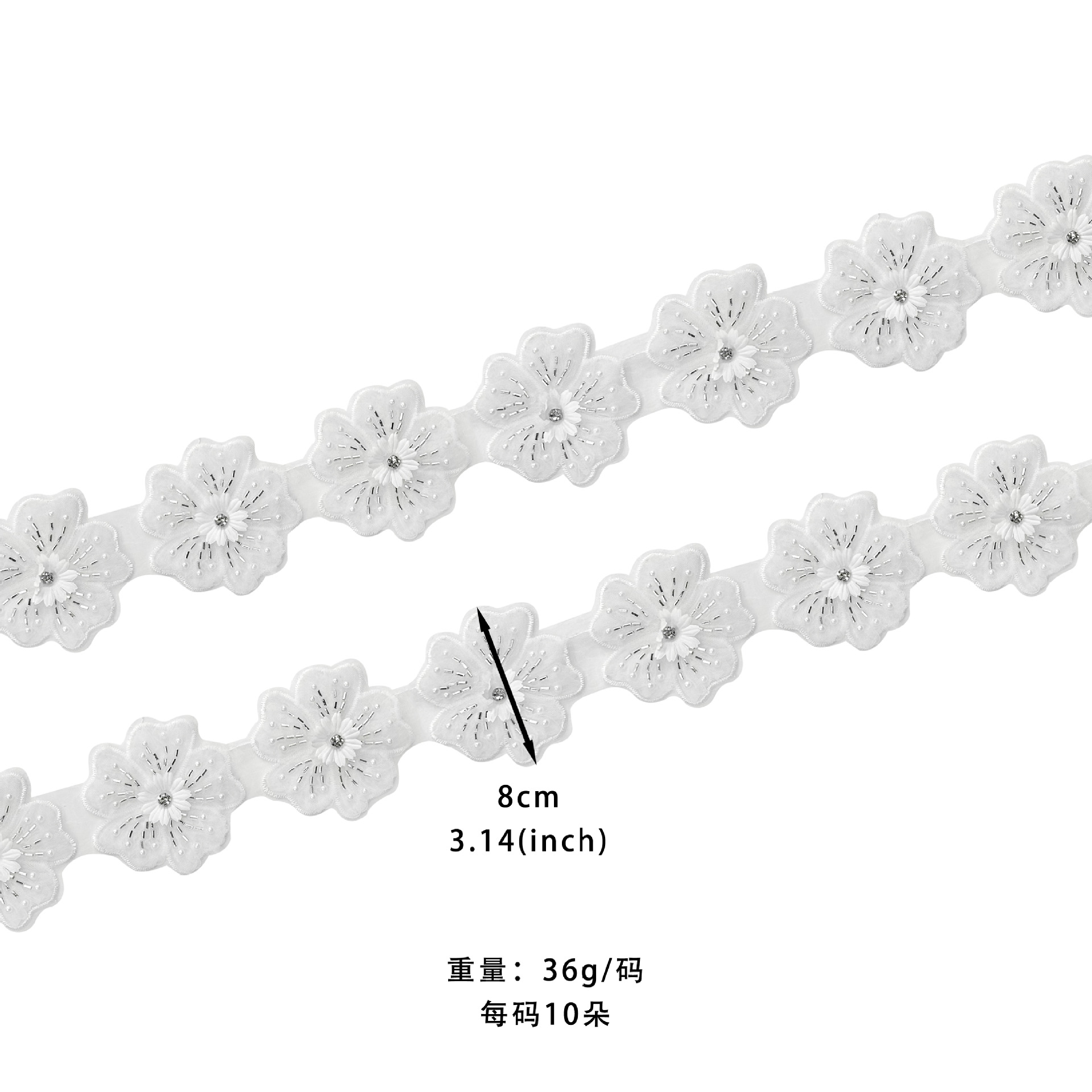 Flores blancas hermosas parches de encaje ropa infantil zapatos sombreros bolsas joyas para el cabello accesorios decoración diy al por mayor image 5