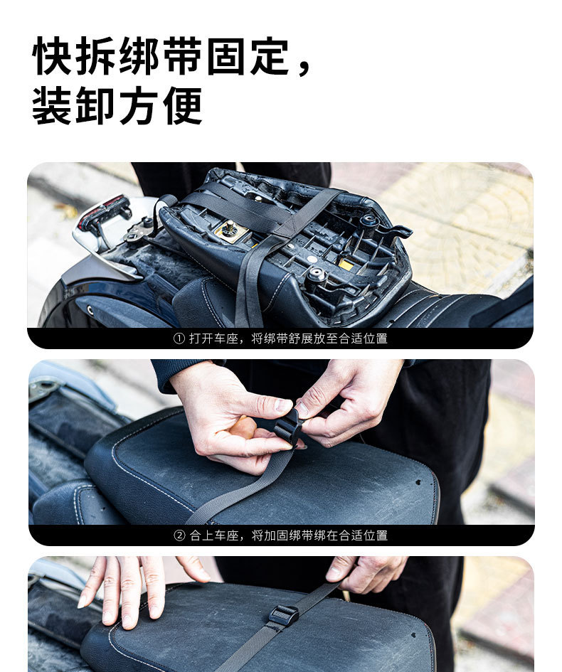 Motorcycle Rear Seat Helmet Bag, Large Capacity Riding Bag, Travel Backpack, Water-Resistant Tail Bag, Rider Gear