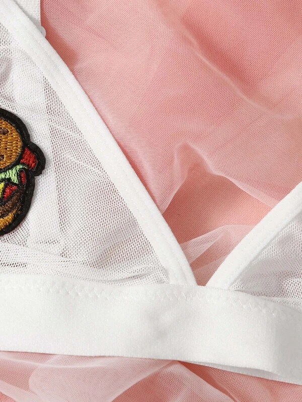 Neue lustige Unterwäsche Sexy weißer Mesh Hohl elastischer Damen-BH_voghion.com