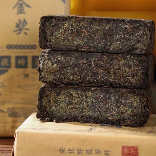 金奖安化黑茶茯砖茶正宗源茶叶金花手筑茯茶安华1000g