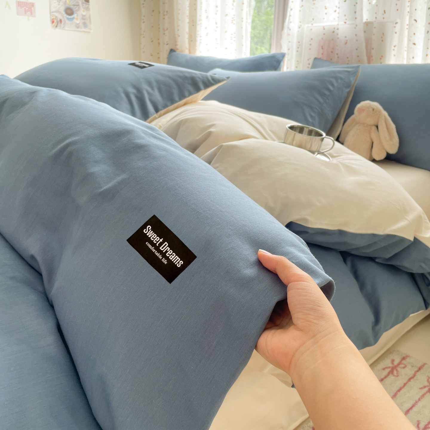 100% cubierta de algodón cubierta de edredón de algodón 150 * 200cm dormitorio de estudiantes cubierta de edredón de una sola persona cuatro estaciones universal