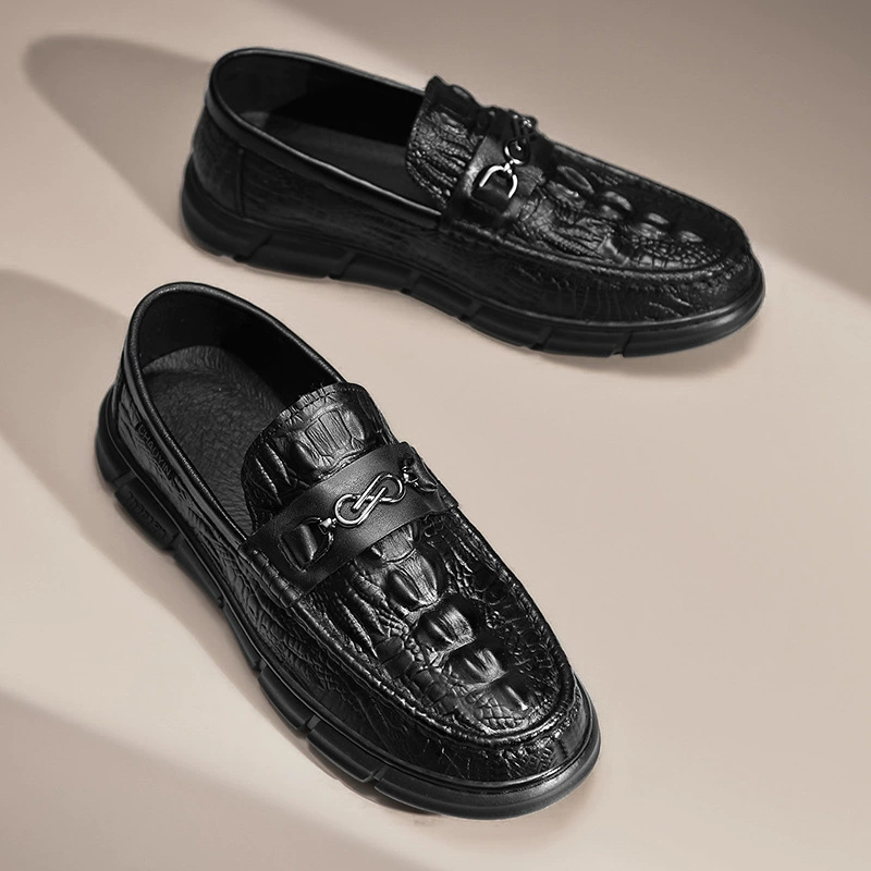Новые мужские бизнес-черные кожаные туфли осенью