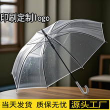 一次性透明雨伞8骨白色透明伞拿货小白伞高级感定制广告伞可印log