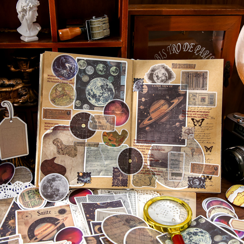 Papel Sr. material transfronterizo paquete de fantasía universal serie de texto retro collage material de decoración de cuentas 160