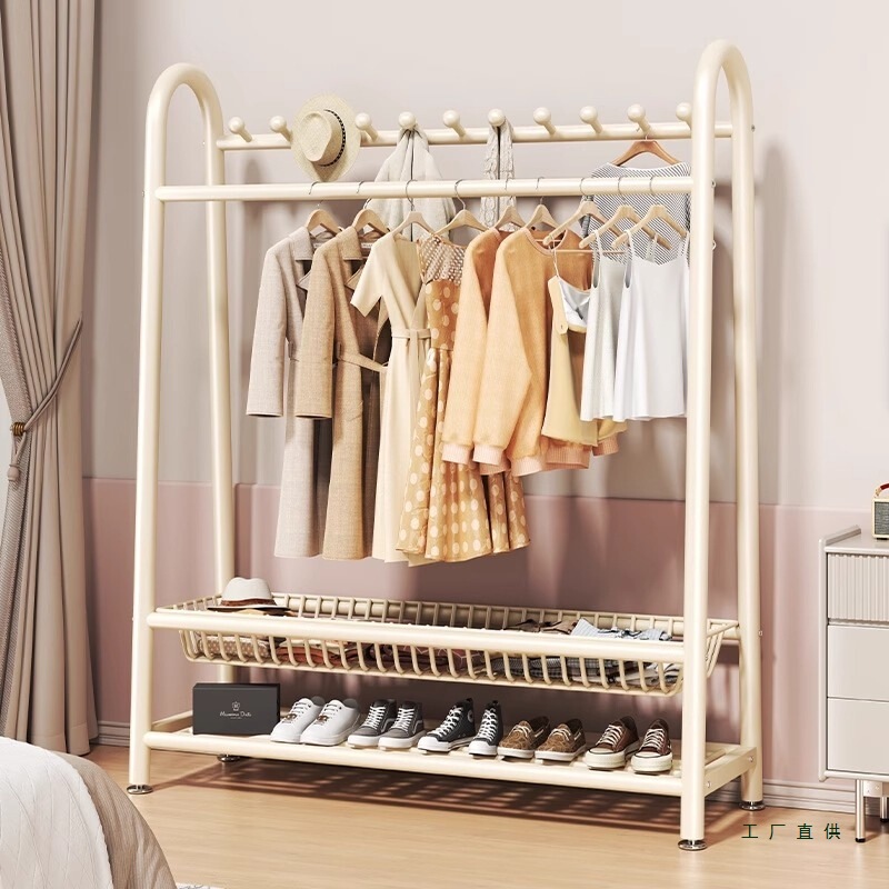 Multifunctional Simple Household Coat Rack Removable Clothes Drying Rack Floor-Standing Clothes Rack Bedroom Balcony Indoor Room