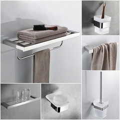 304不鏽鋼毛巾架浴巾架五金掛件套裝浴室衛生間置物架浴巾架掛杆