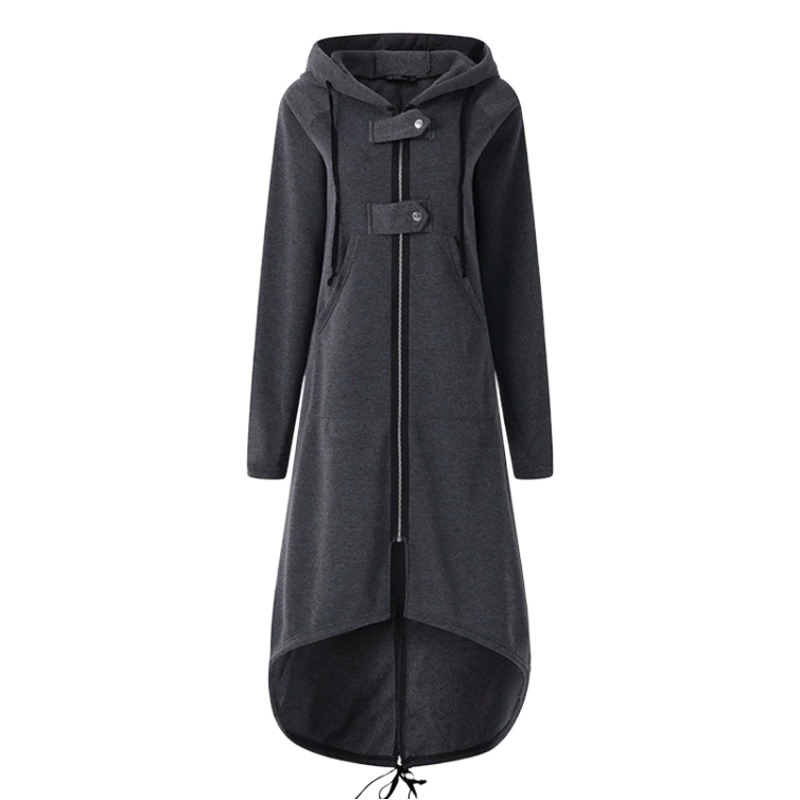 Новый Ebay Amazon желание флисовый свитер с капюшоном пальто молнии Длинная ветровка