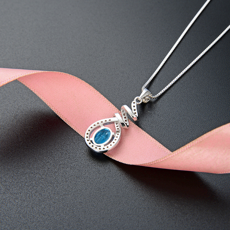 Simple en forma de gota accesorios collar de las mujeres elegante cristal colgante de la joyería estilo japonés y coreano s925 plata ZIRCON colgante