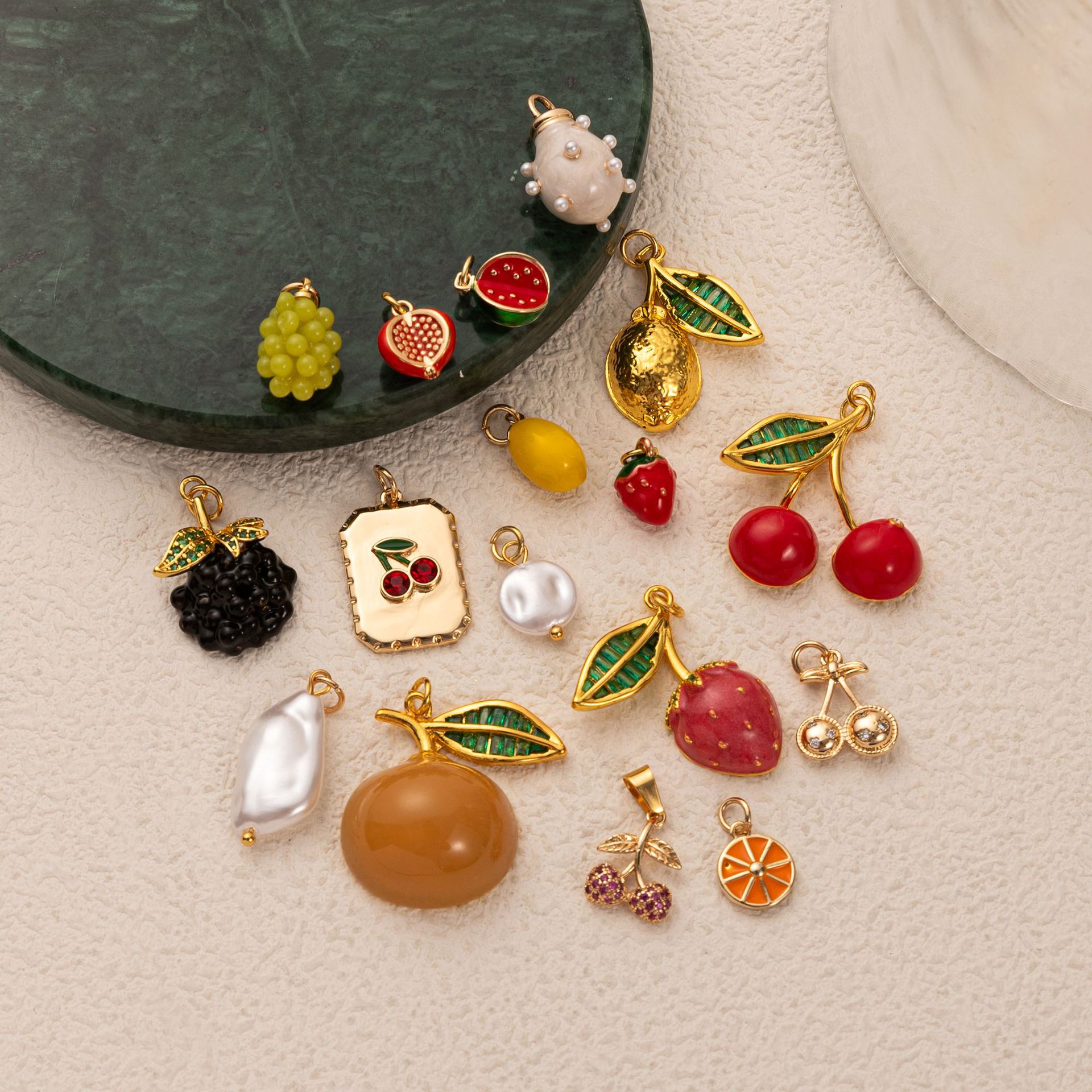 3g Weight 0.03µm Gold Plating Thickness Pendant Jewelry Making Type 14K Gold Plated Plating Material ball chain Chain Type 1 Piece Quantity Copper Material Lemon, Cherry, Fruit, Strawberry, Watermelon Pattern Cute, Simple Style Style Plating Craft 1 Piece Copper 14K Gold Plated Lemon Cherry Fruit Polished Pendant DIY Jewelry Accessories 10
