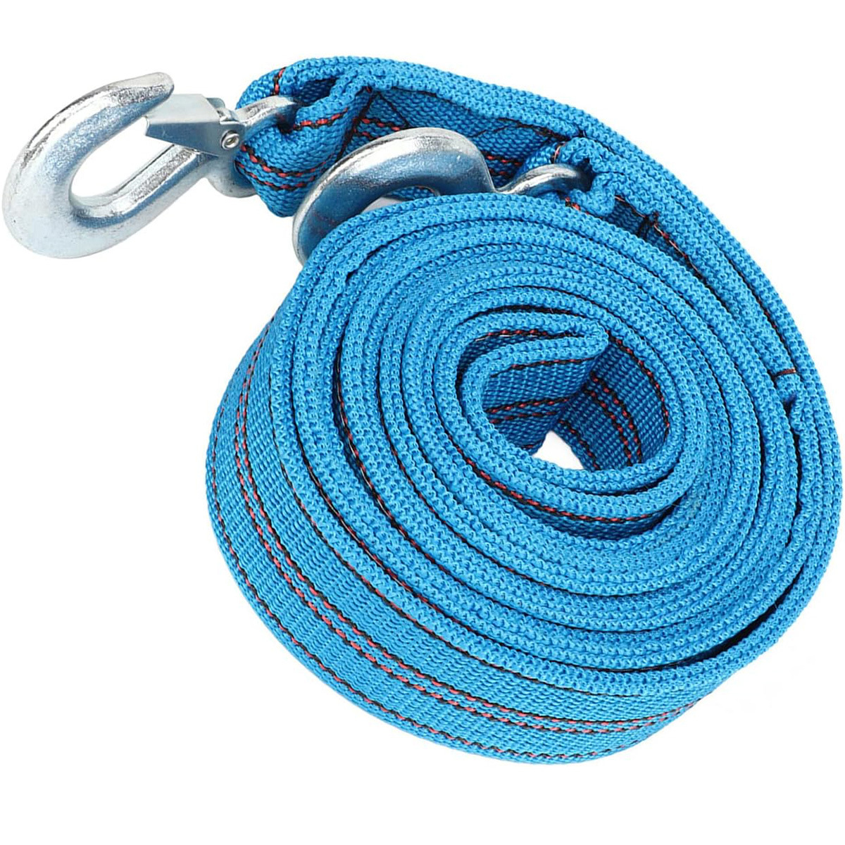 卡车牵引绳金属安全钩的牵引带4米5吨汽车紧急重型13英尺回收绳