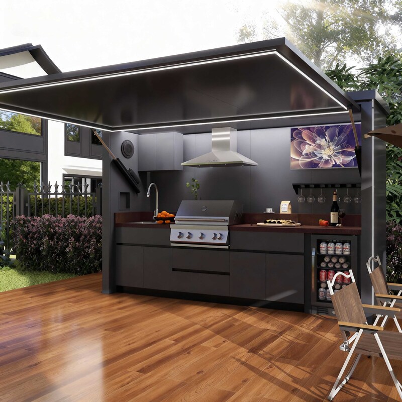 High-End Outdoor Mobile Kitchen Courtyard Foldable Camping Party Special Leisure Cooking Equipment Fully Automatic Commercial