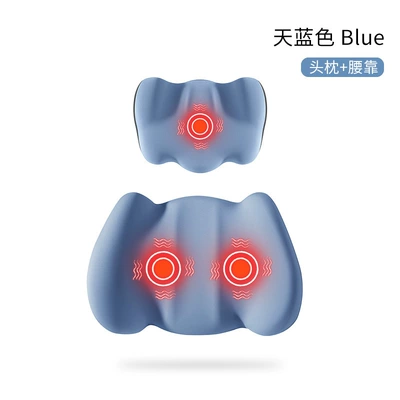 waist pad seat back cushion Waist support - headrest-lumbar-support-suit-sky-blue-upgraded-massage-heating-model