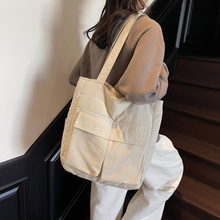 秋季新款女包大容量通勤单肩包简约纯色手提托特包轻便休闲大包