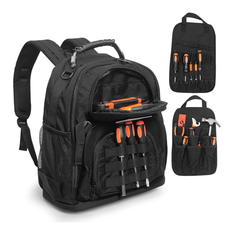 跨境新款大容量加厚耐磨双肩工具收纳背包手提便携式多用途工具包