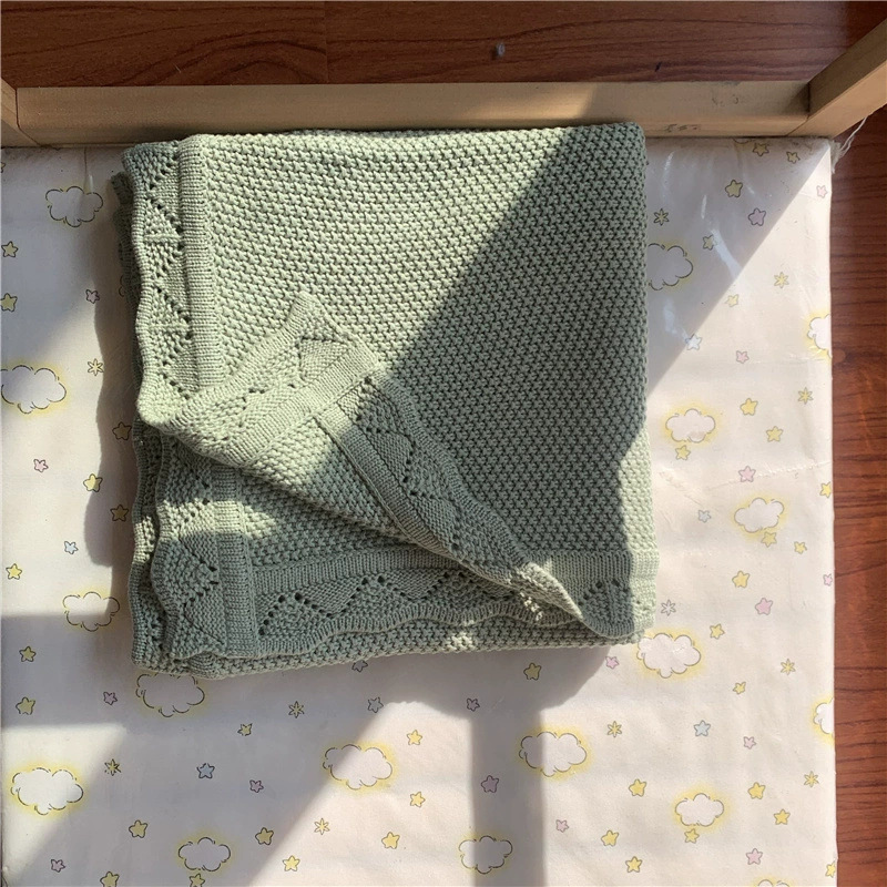 temu希音亚马逊韩INS外贸婴儿纯棉线针织盖毯宝宝抱毯推车毯婴童|undefined
