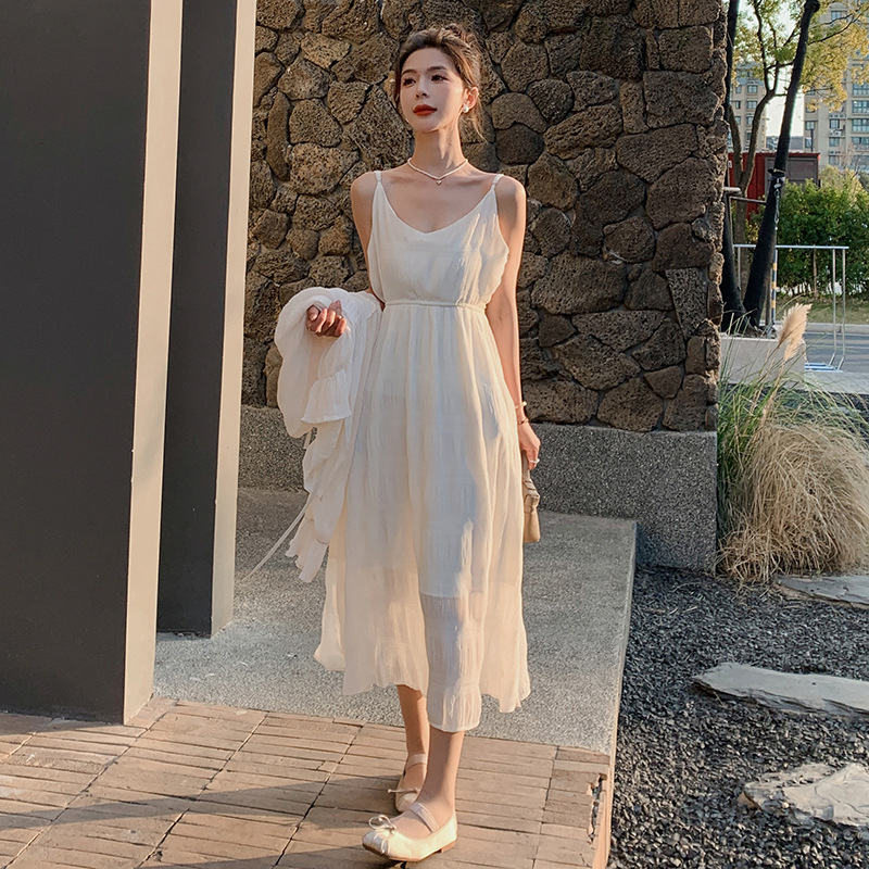 Women's dress set 2024 new Spring and Autumn small fragrant wind long-sleeved coat slip skirt two-piece set K1072