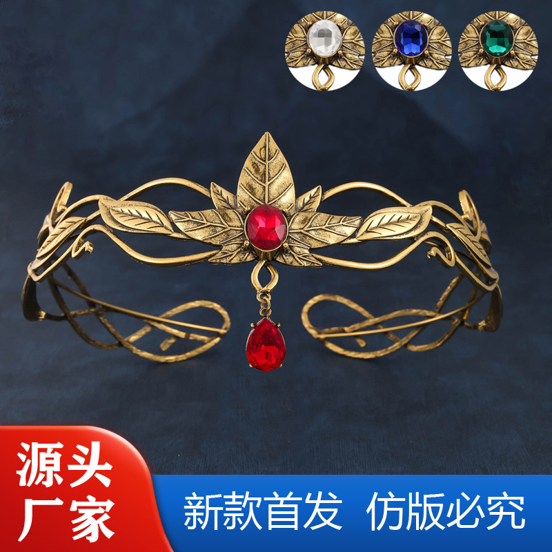 New Cross-Border Russian Goddess Forehead Ornament Cosplay Headwear Alloy Retro Leaf Headband